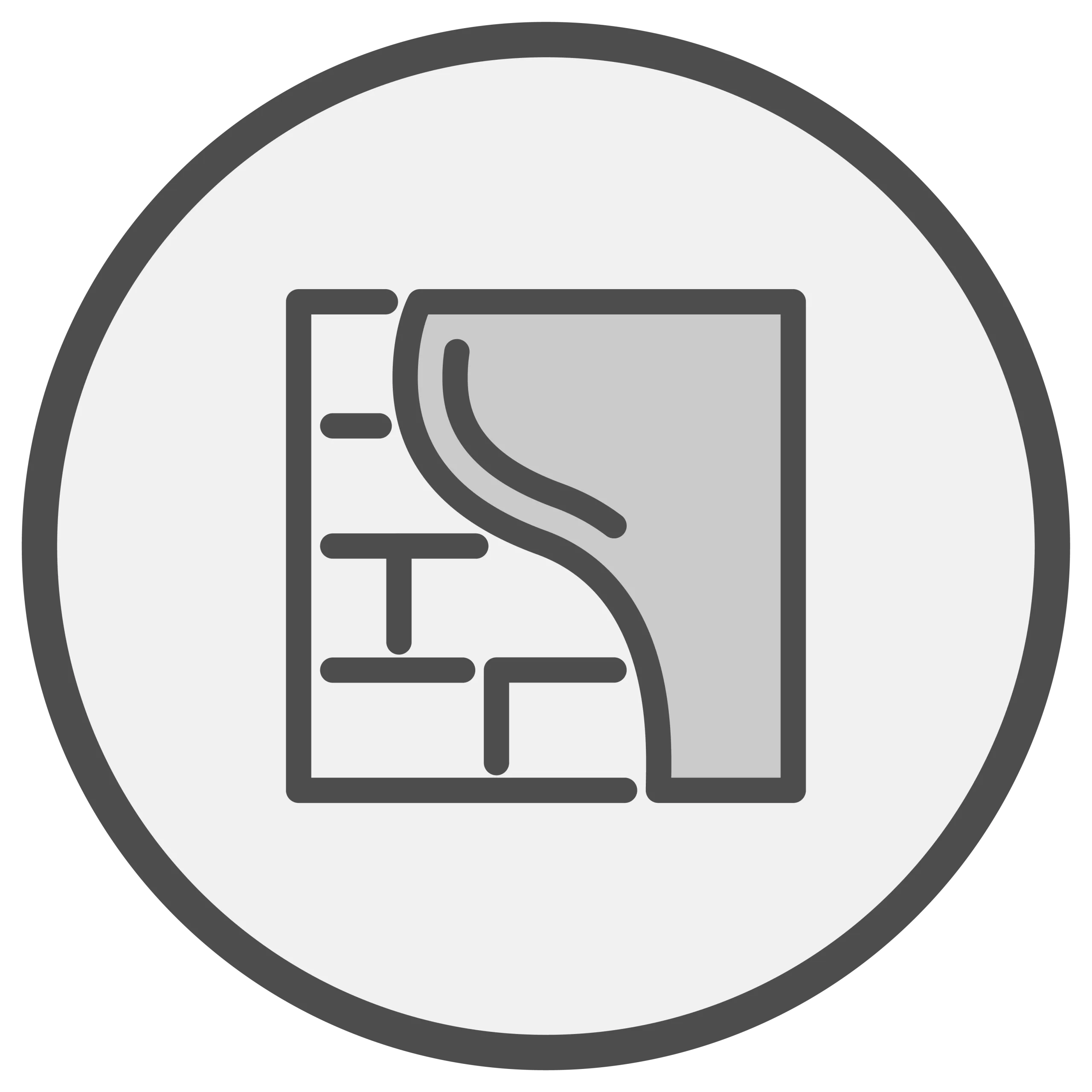 Circular icon of drywall.