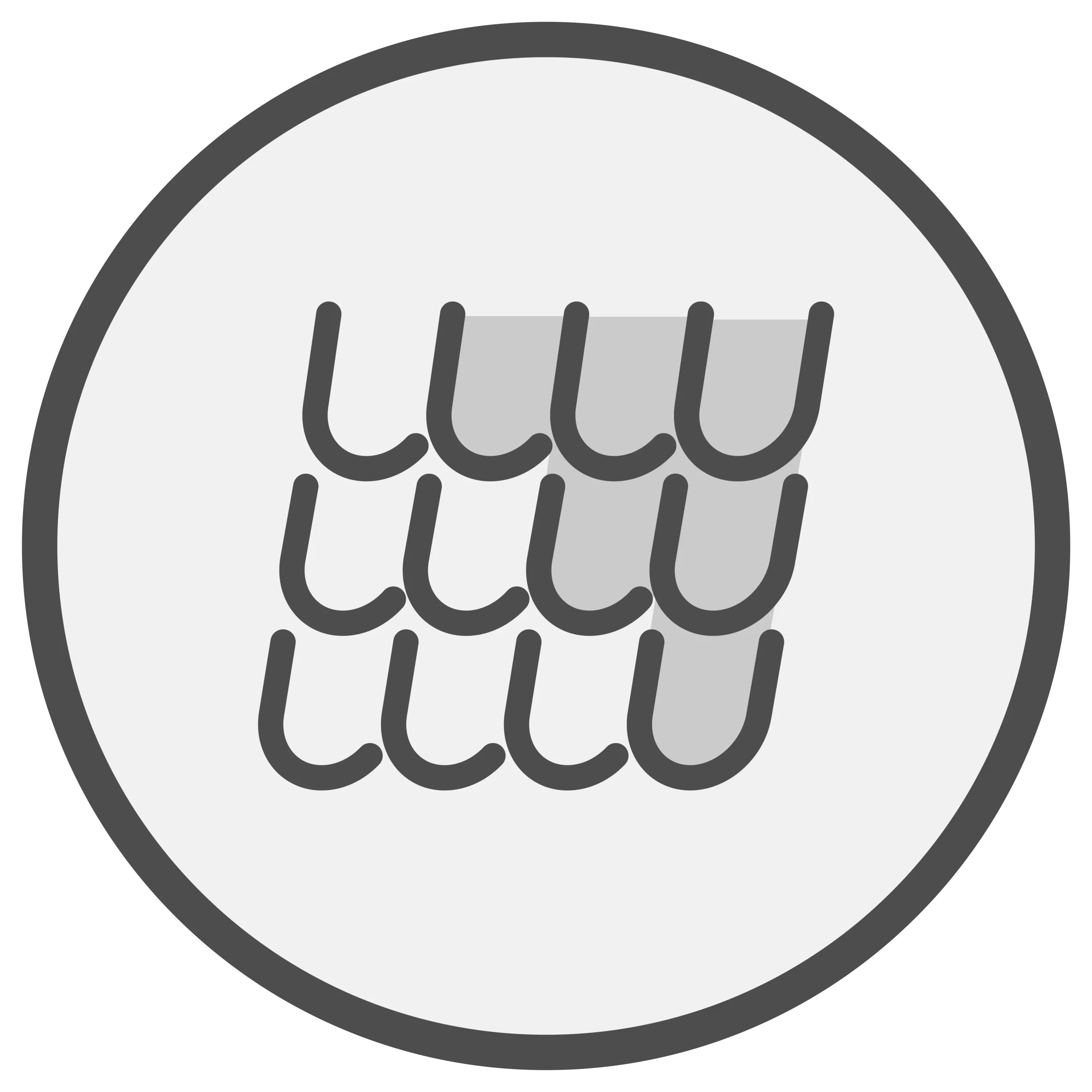 Circular icon of a roof.